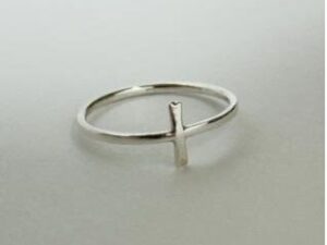 silver cross ring