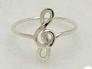 treble clef ring silver