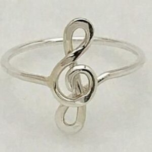 treble clef ring silver