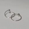 beaded silver hoop